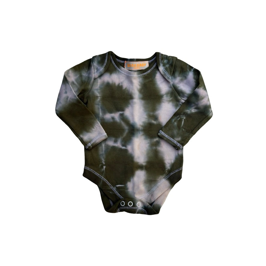 tie-dye baby bodysuit organic cotton (olive)