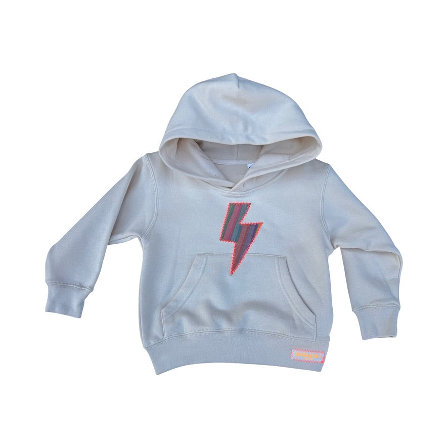 organic cotton kids' hoody with pastel lightening