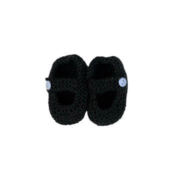 knitted baby shoes teal blue