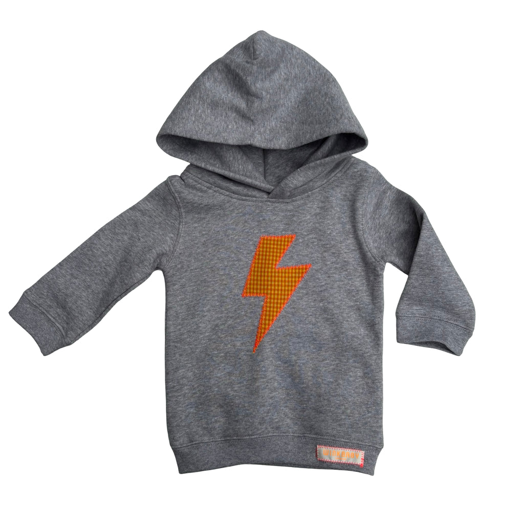 grey organic cotton embroidered hoody