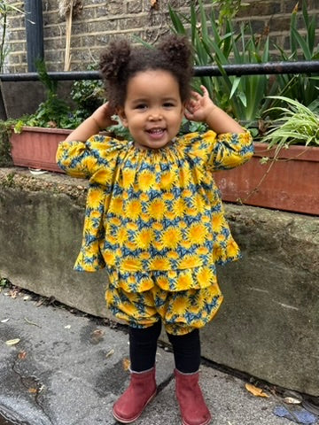 winter frill dress and pant set