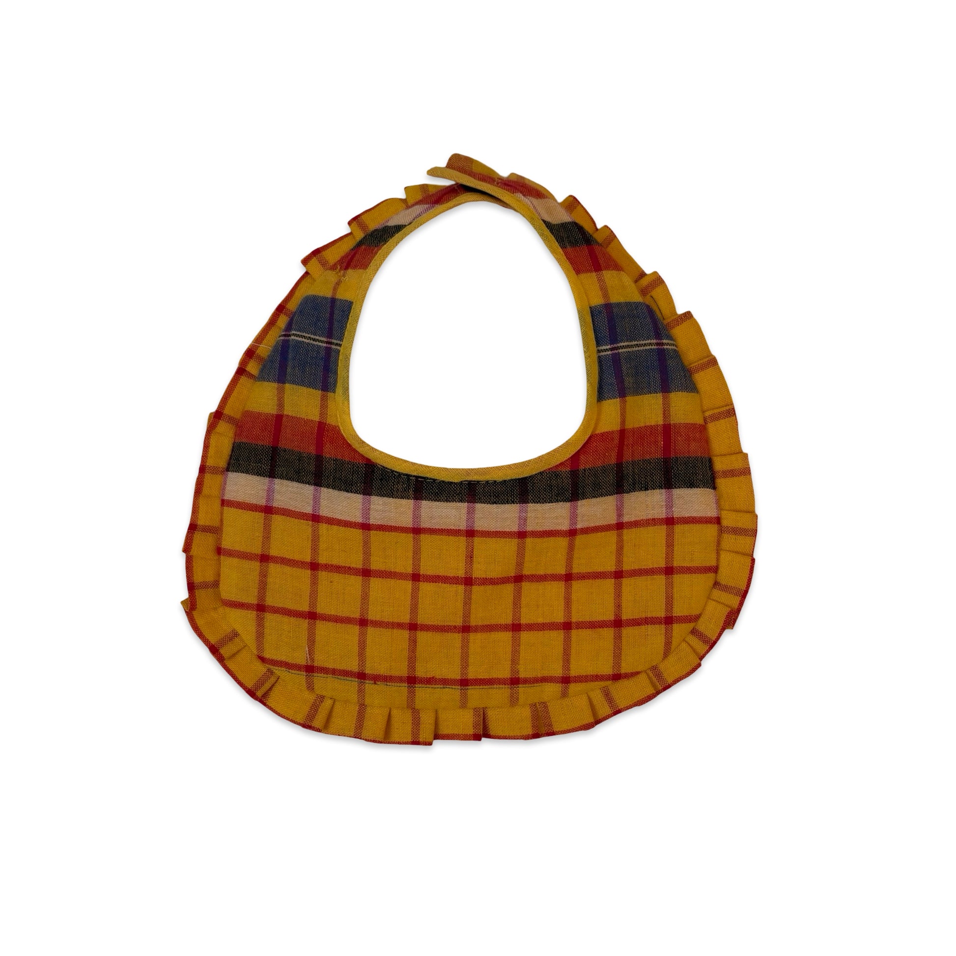 frill check baby bib