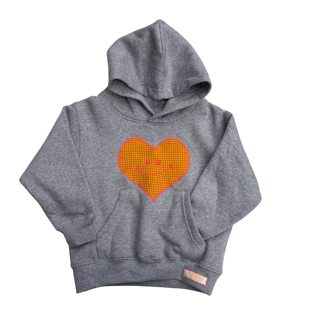 grey organic cotton embroidered hoody