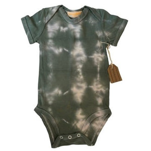 organic short sleeved tie-dye bodysuit