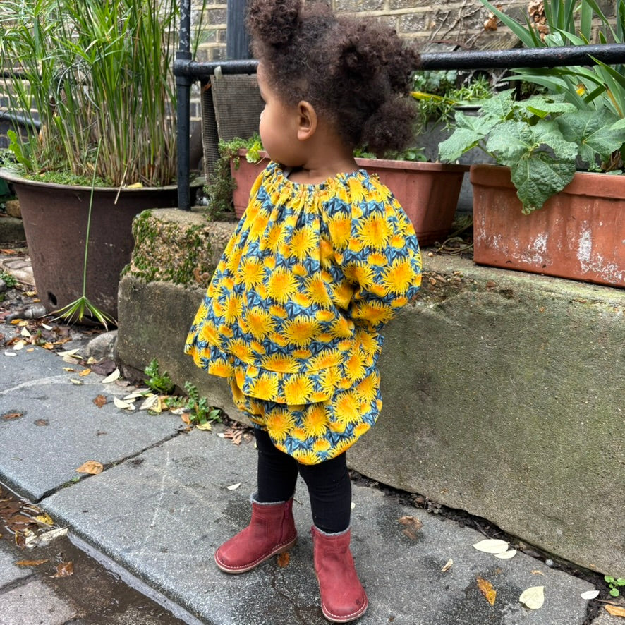 winter frill dress and pant set