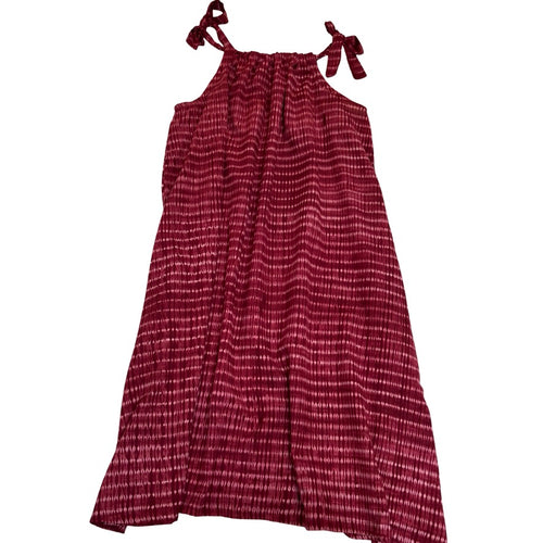 adult shibori sun dress in burgandy