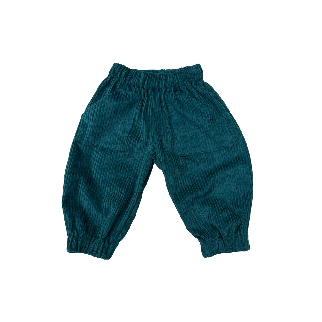jumbo cord pocket joggers teal blue