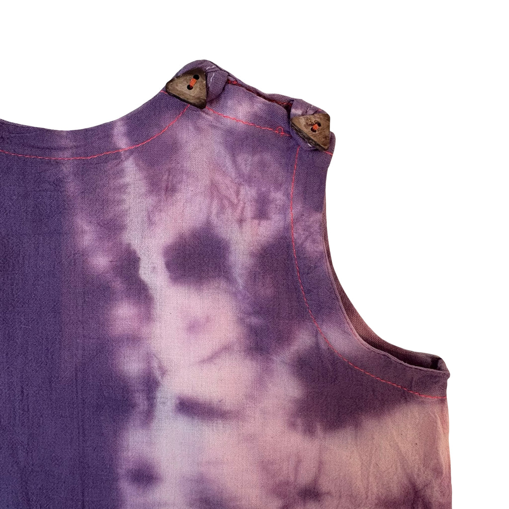 vest trouser suit in tie-dye cotton