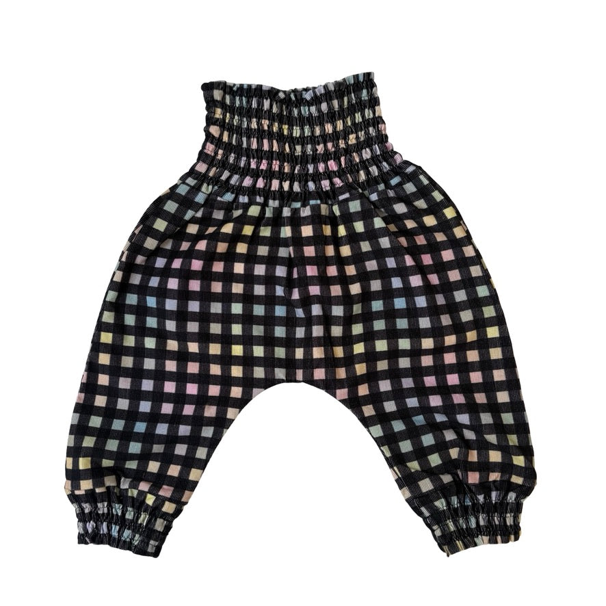 disco check harem trousers