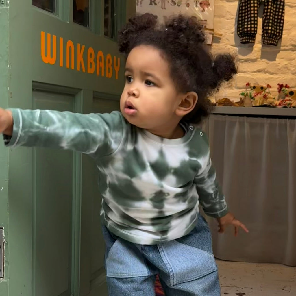 long sleeve organic cotton tie-dye top