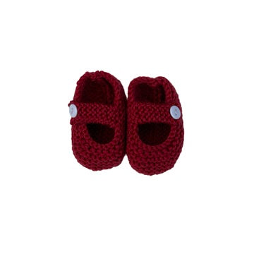 knitted baby shoes teal blue