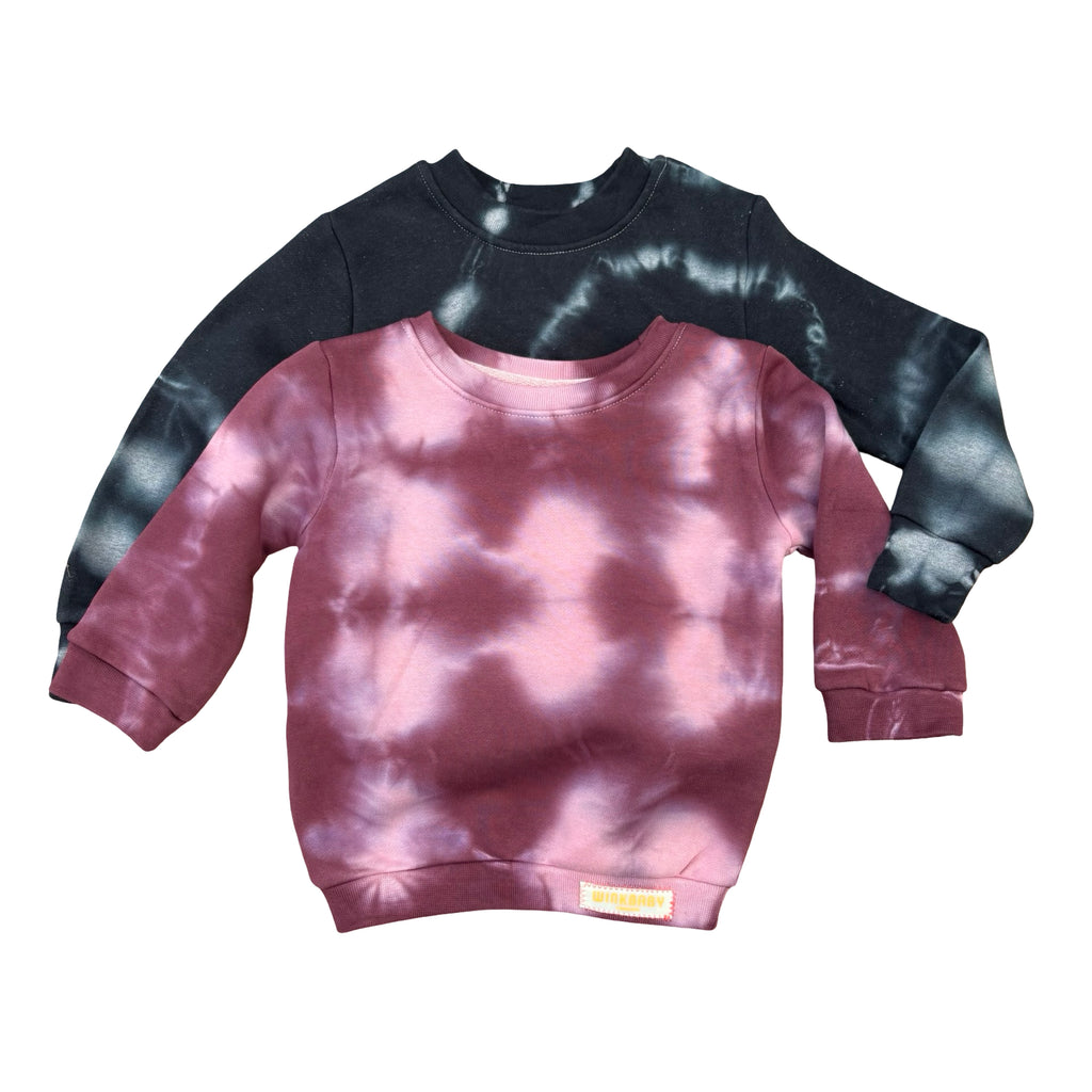 kid's tie-dye sweatshirt black
