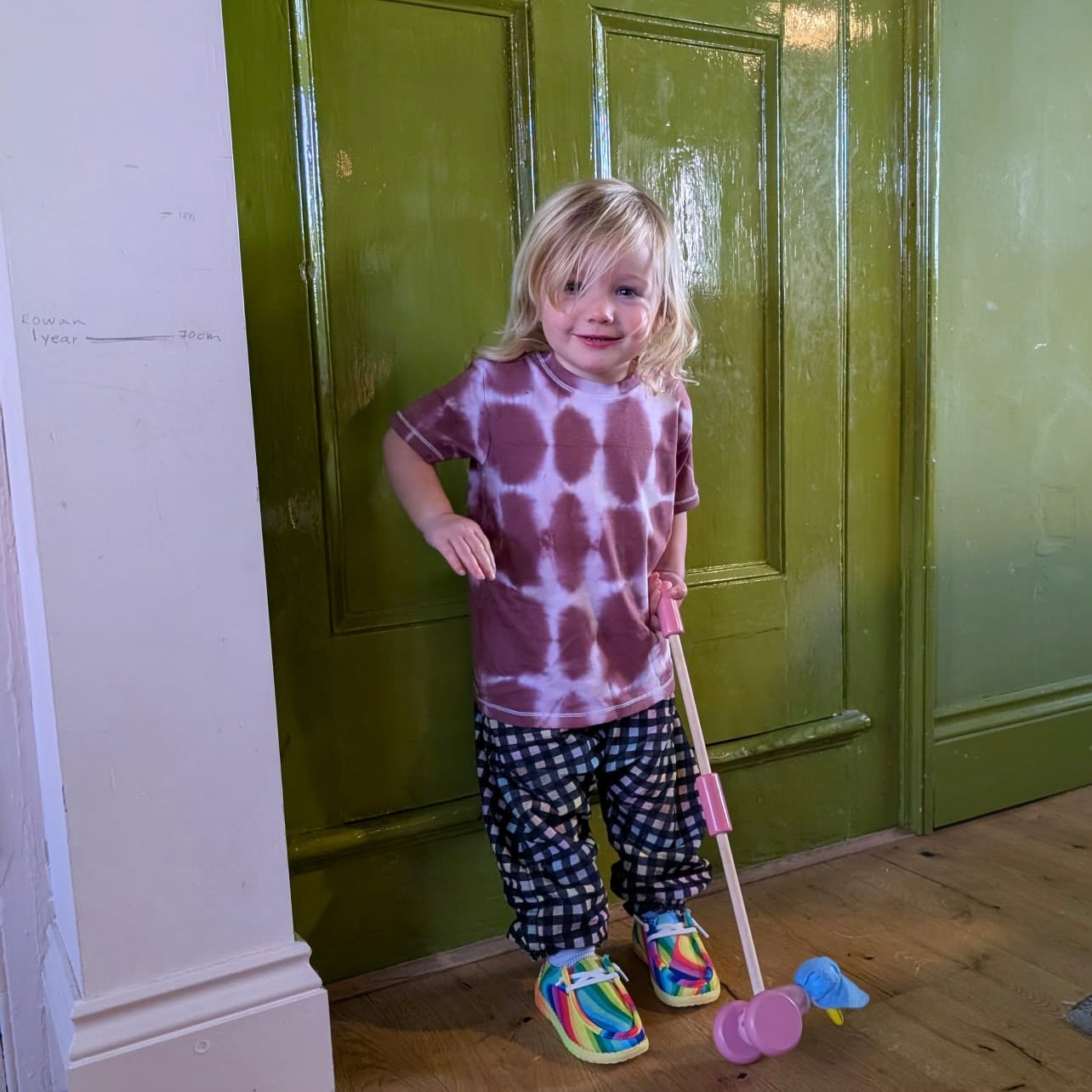 disco check cord joggers