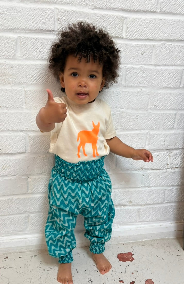 Jade shibori harem trousers ON SALE