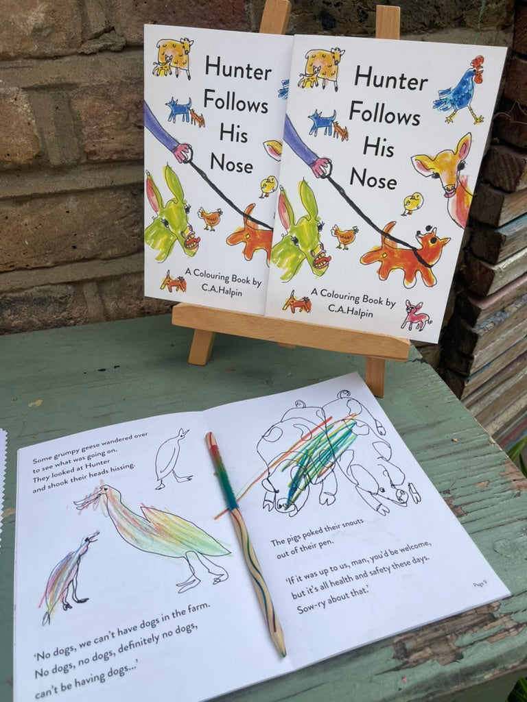 colouring book - Hunter Follows His Nose