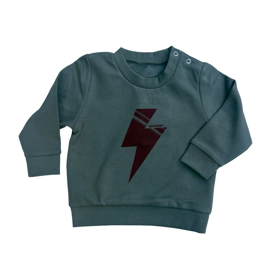 lightening bolt sweatshirt khaki