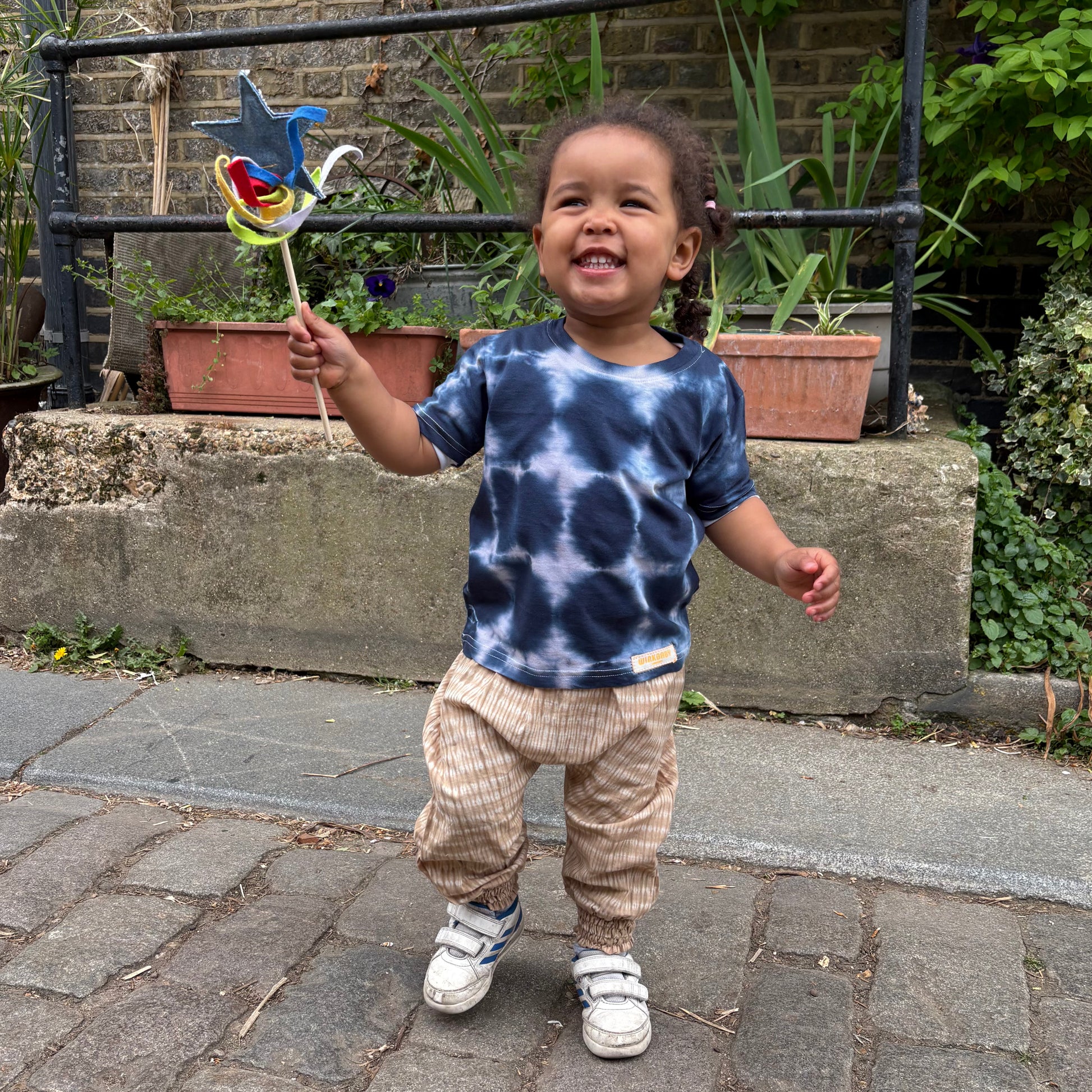 indigo organic cotton tie-dye kids' t-shirt