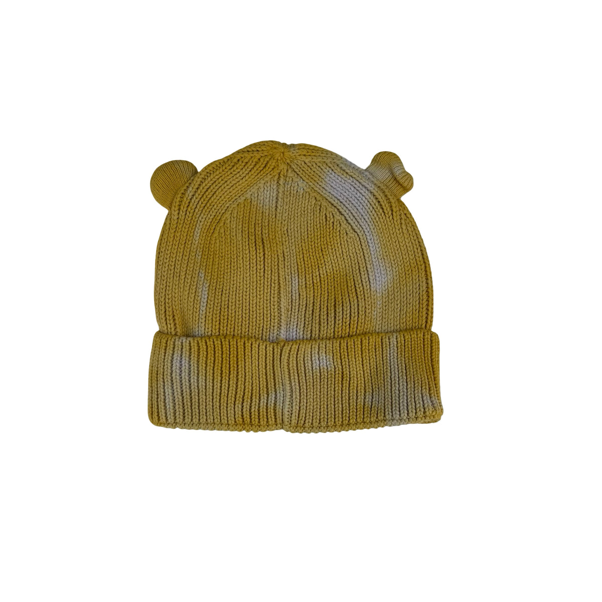 tie-dye thick ribbed baby bear beanie (olive)