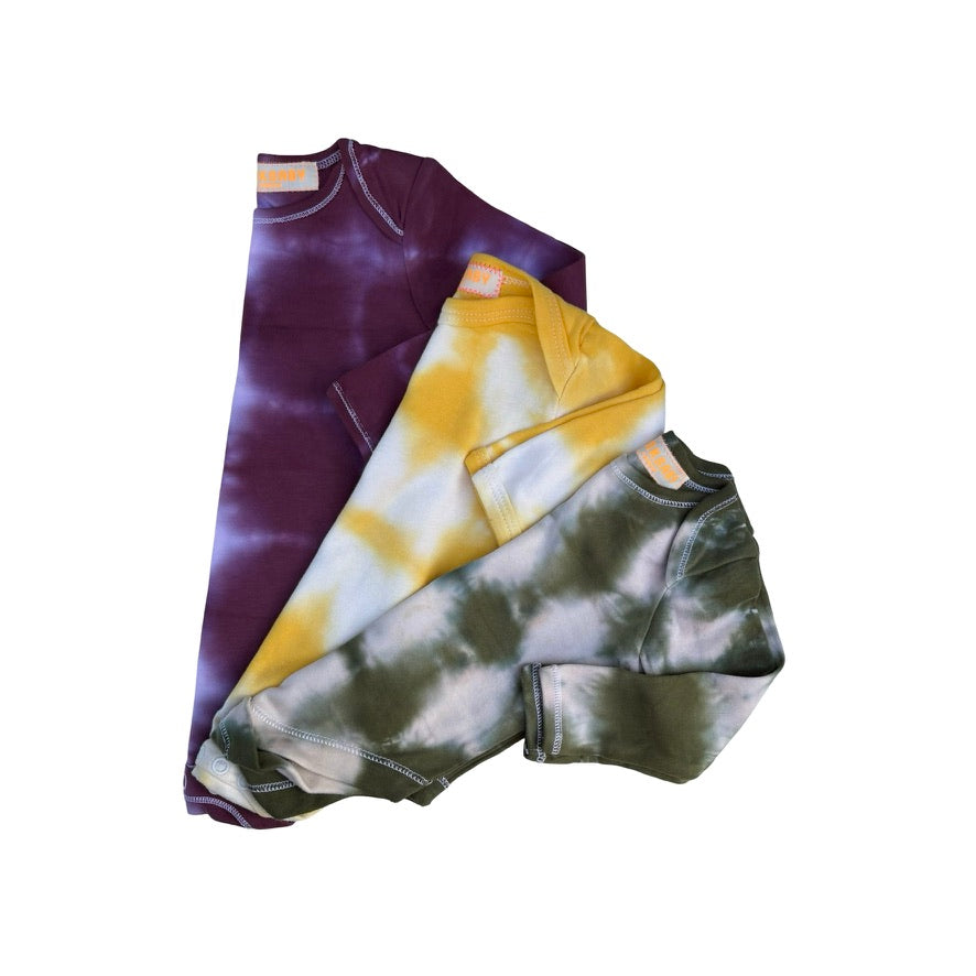 tie-dye baby bodysuit organic cotton (olive)