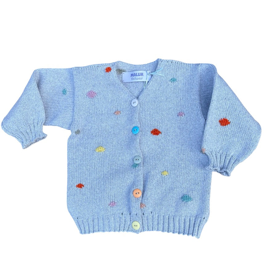 MALUK knitwear grey spot cardigan