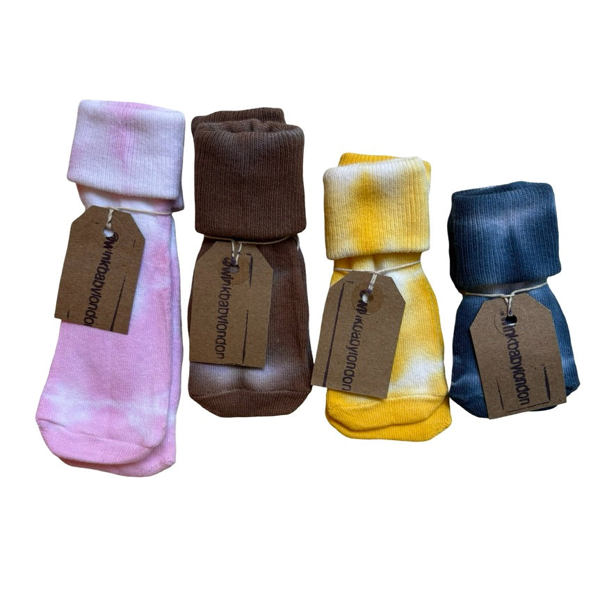 organic cotton tie-dye baby socks