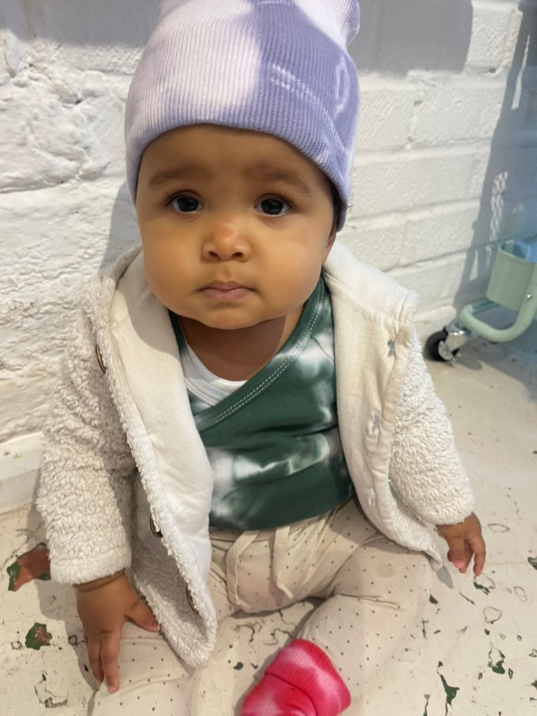 Tie-dye baby beanie