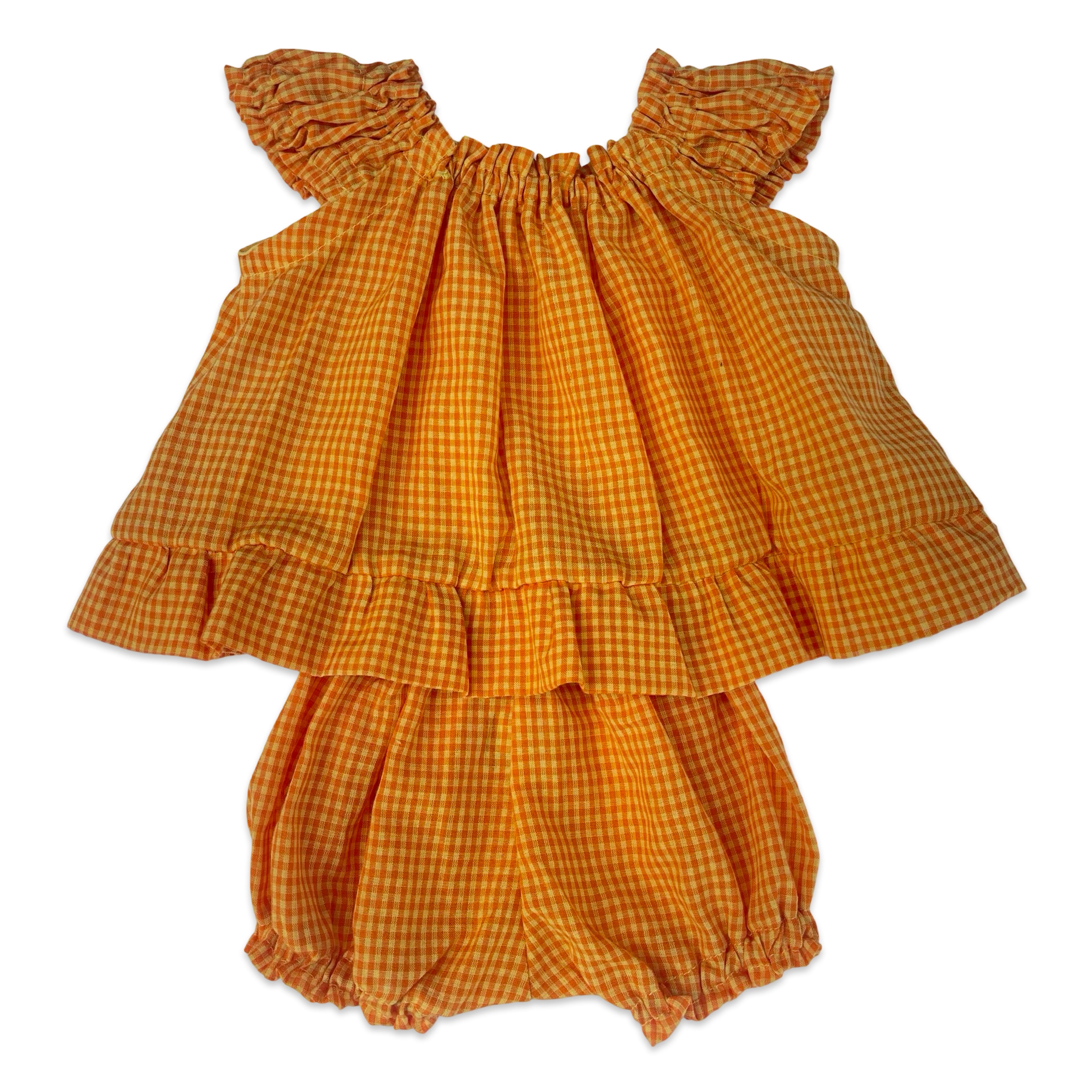 Mango check frill dress and pant set
