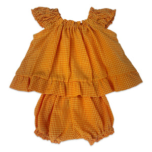 Mango check frill dress and pant set