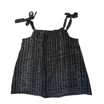 adult shibori summer top in black