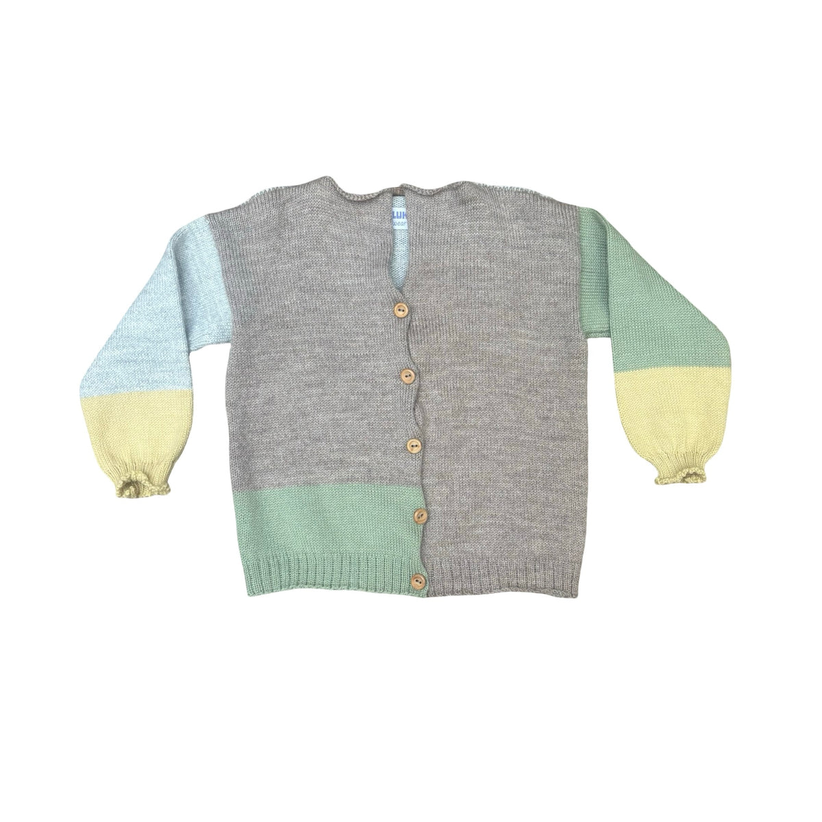 Maluk knitwear colour block kid's cardigan in wool