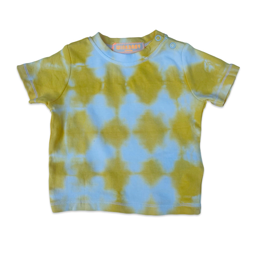 organic cotton tie-dye t-shirt yellow