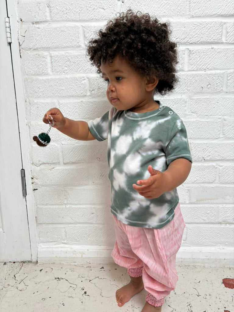 rose shibori harem trousers