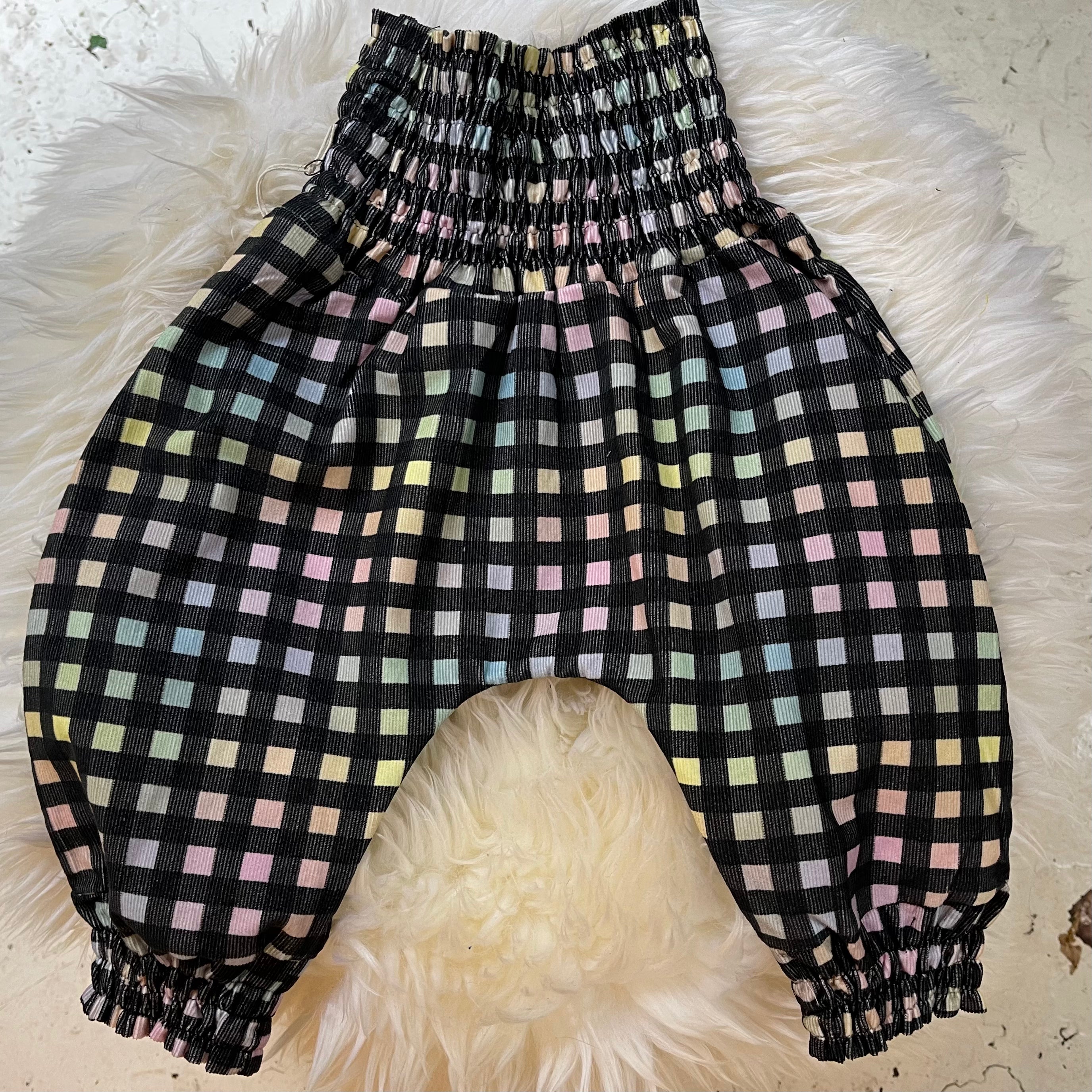 disco check harem trousers