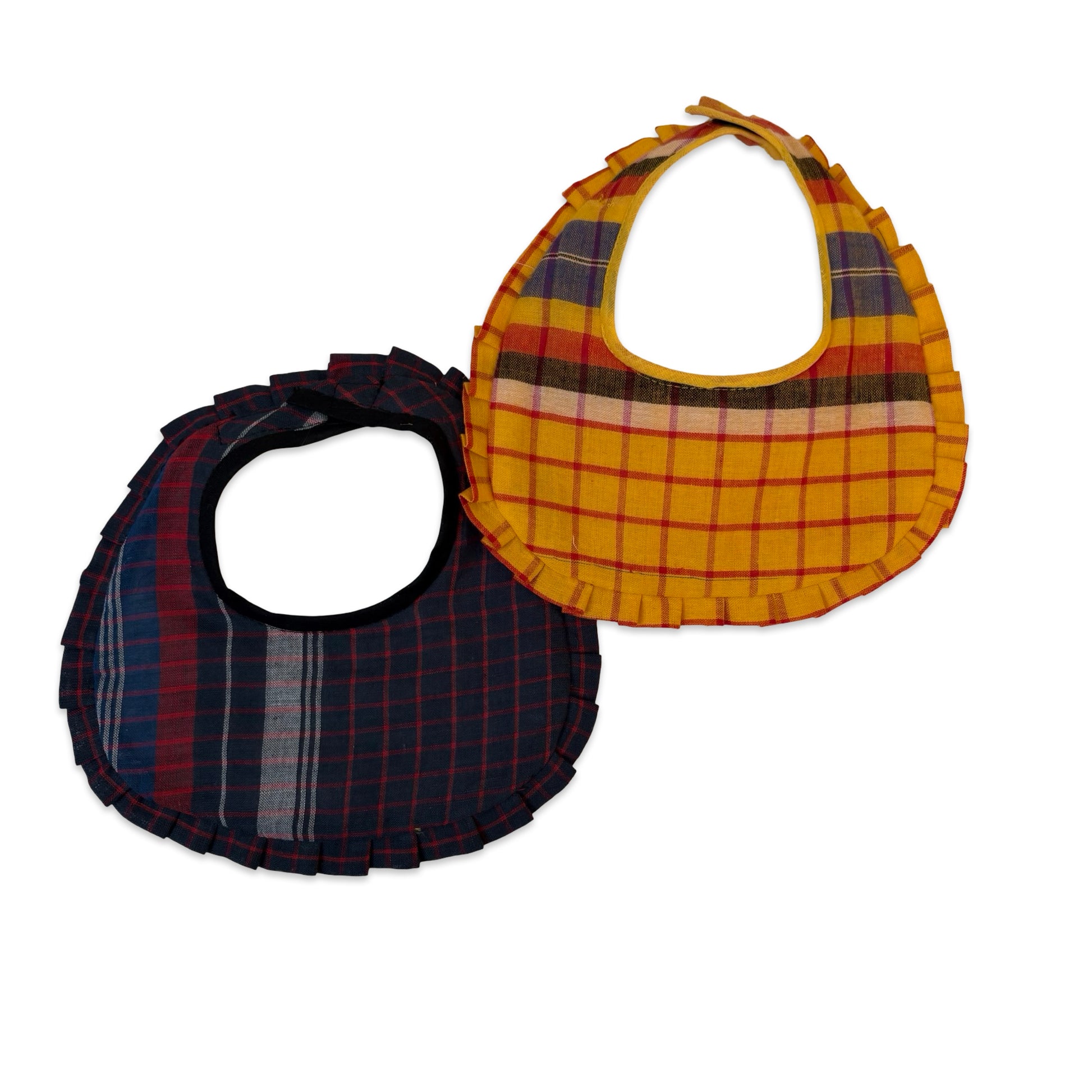 frill check baby bib