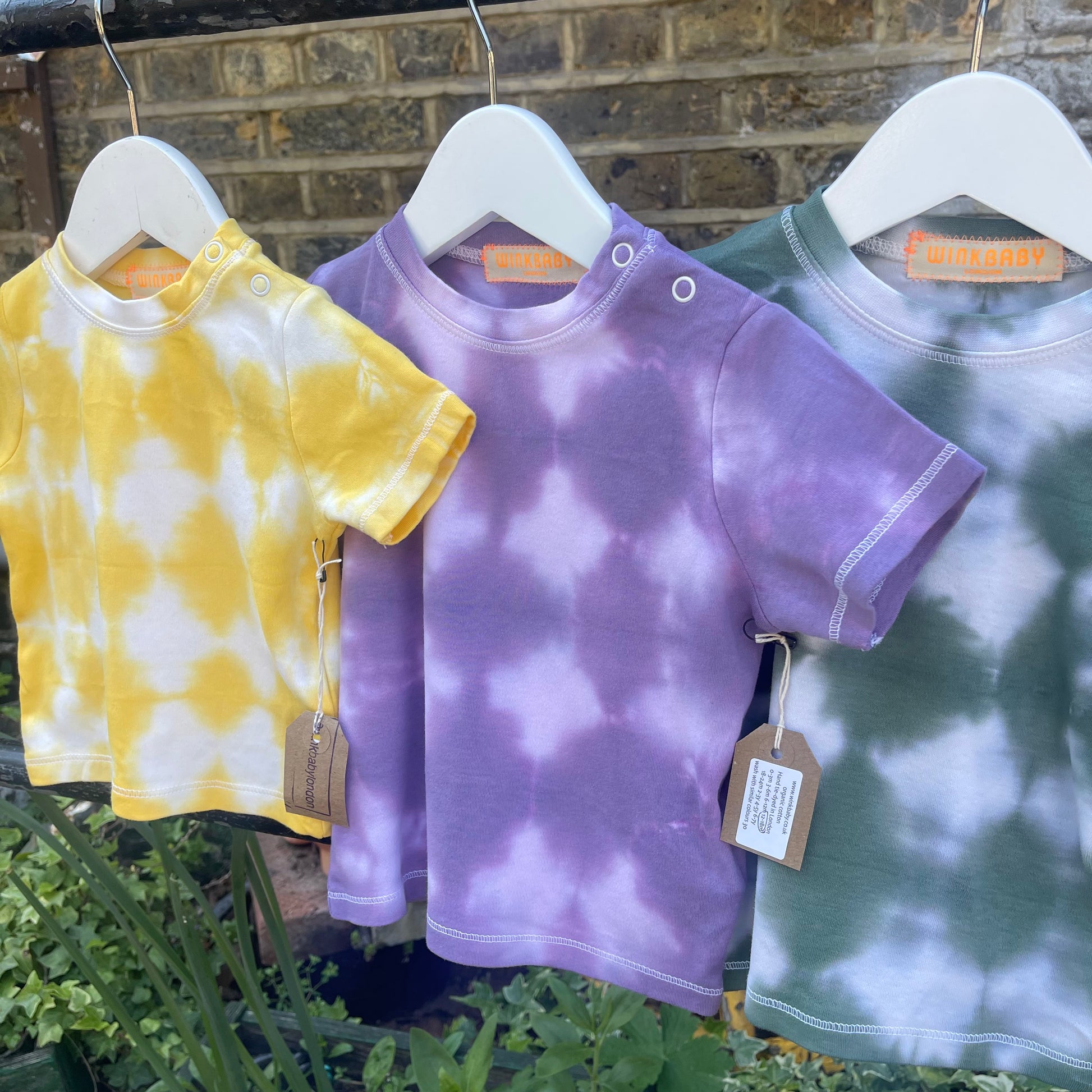 organic cotton tie-dye t-shirt yellow