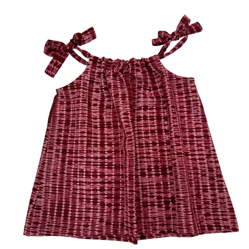 adult shibori summer top in burgundy