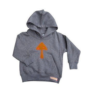 grey organic cotton embroidered hoody