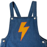 Load image into Gallery viewer, organic denim appliqué dungarees
