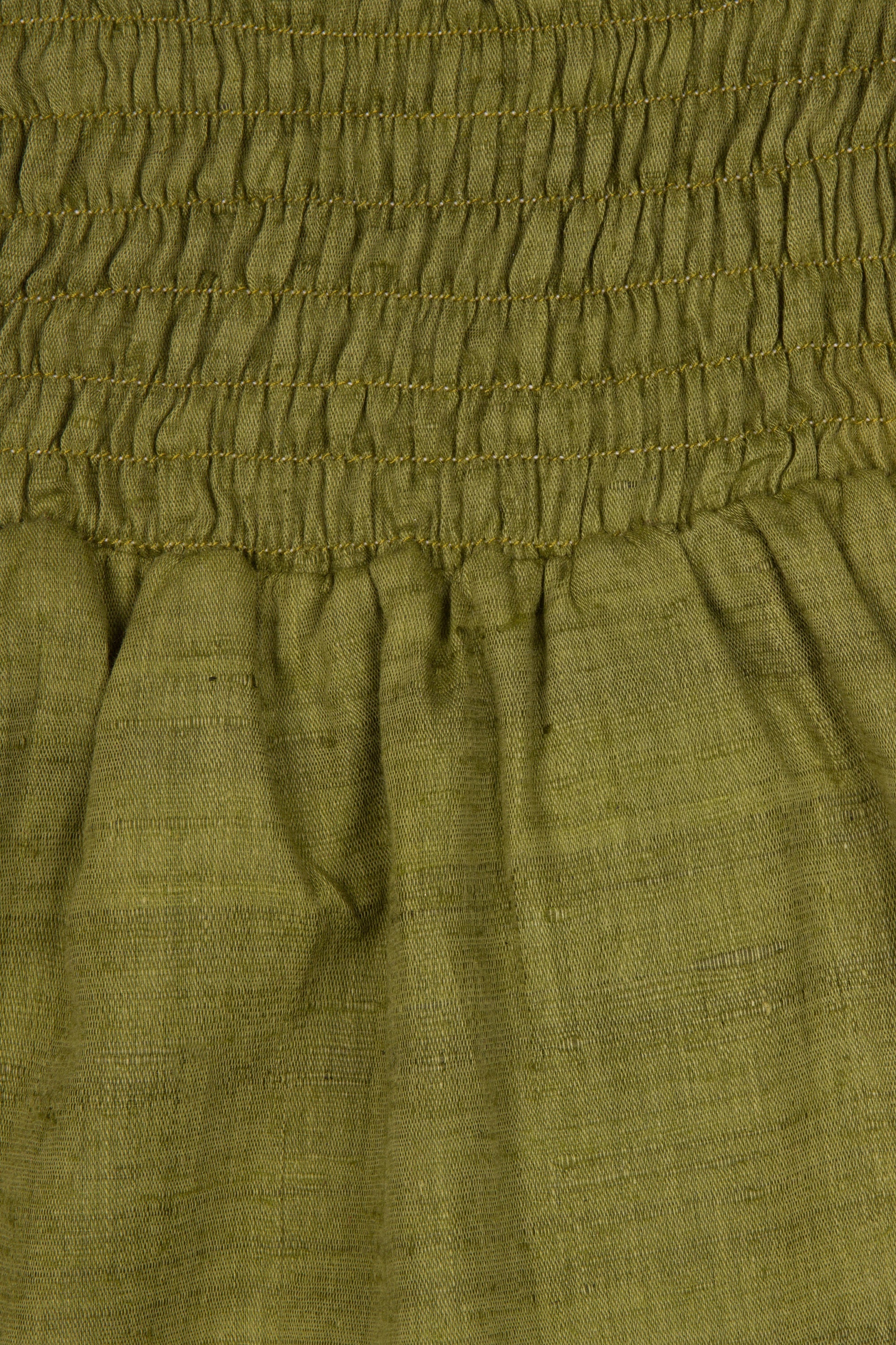 khaki green handloom silk / cotton harem trousers