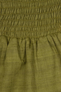 khaki green handloom silk / cotton harem trousers