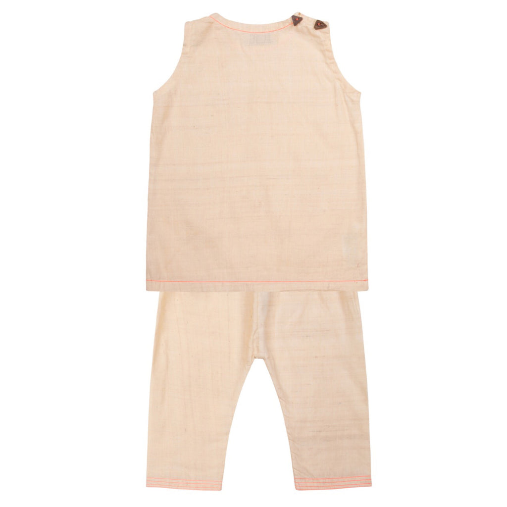 Handloom trouser suit in cotton - undyed