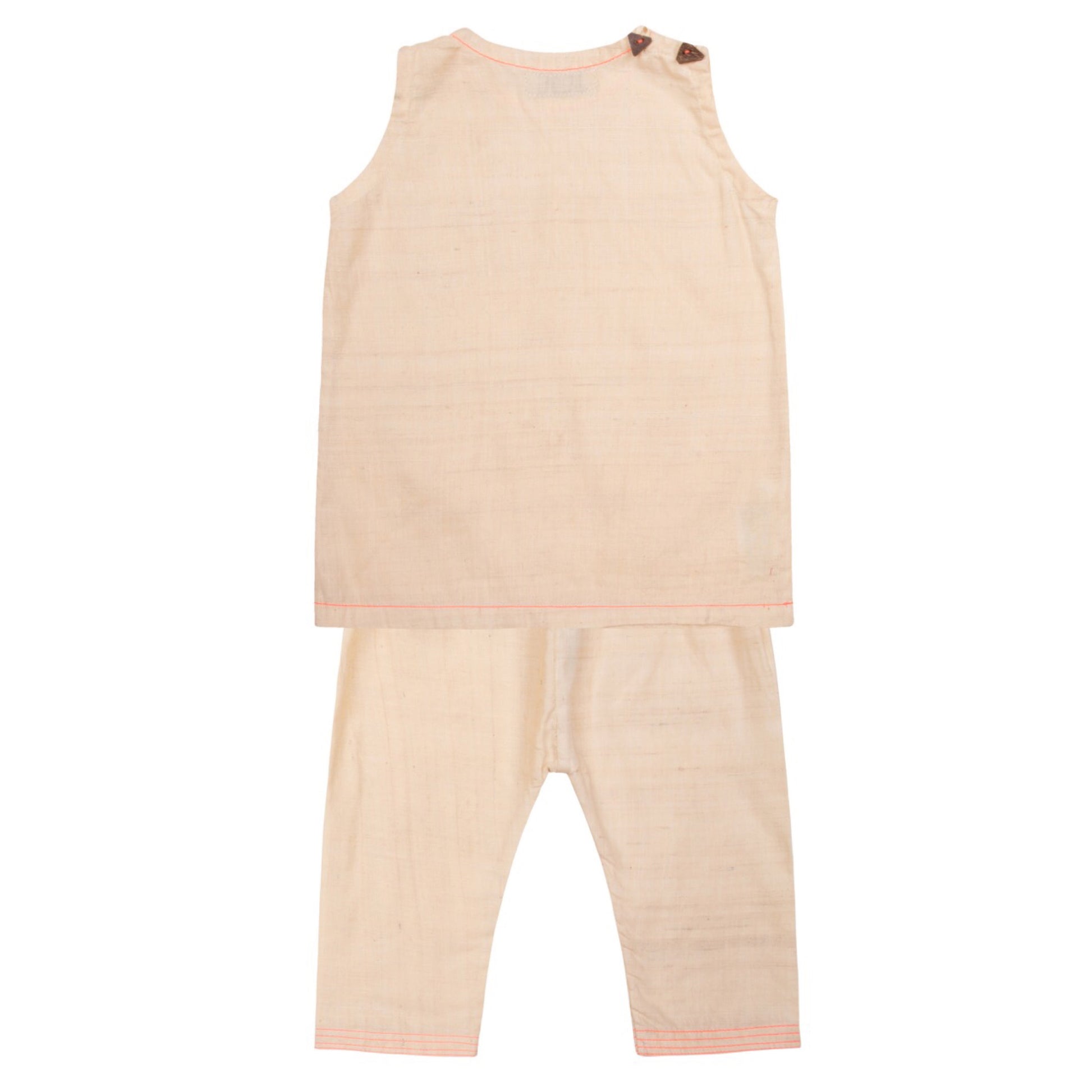 Handloom trouser suit in cotton - undyed