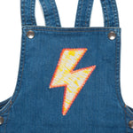 Load image into Gallery viewer, organic denim appliqué dungarees
