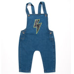 Load image into Gallery viewer, organic denim appliqué dungarees
