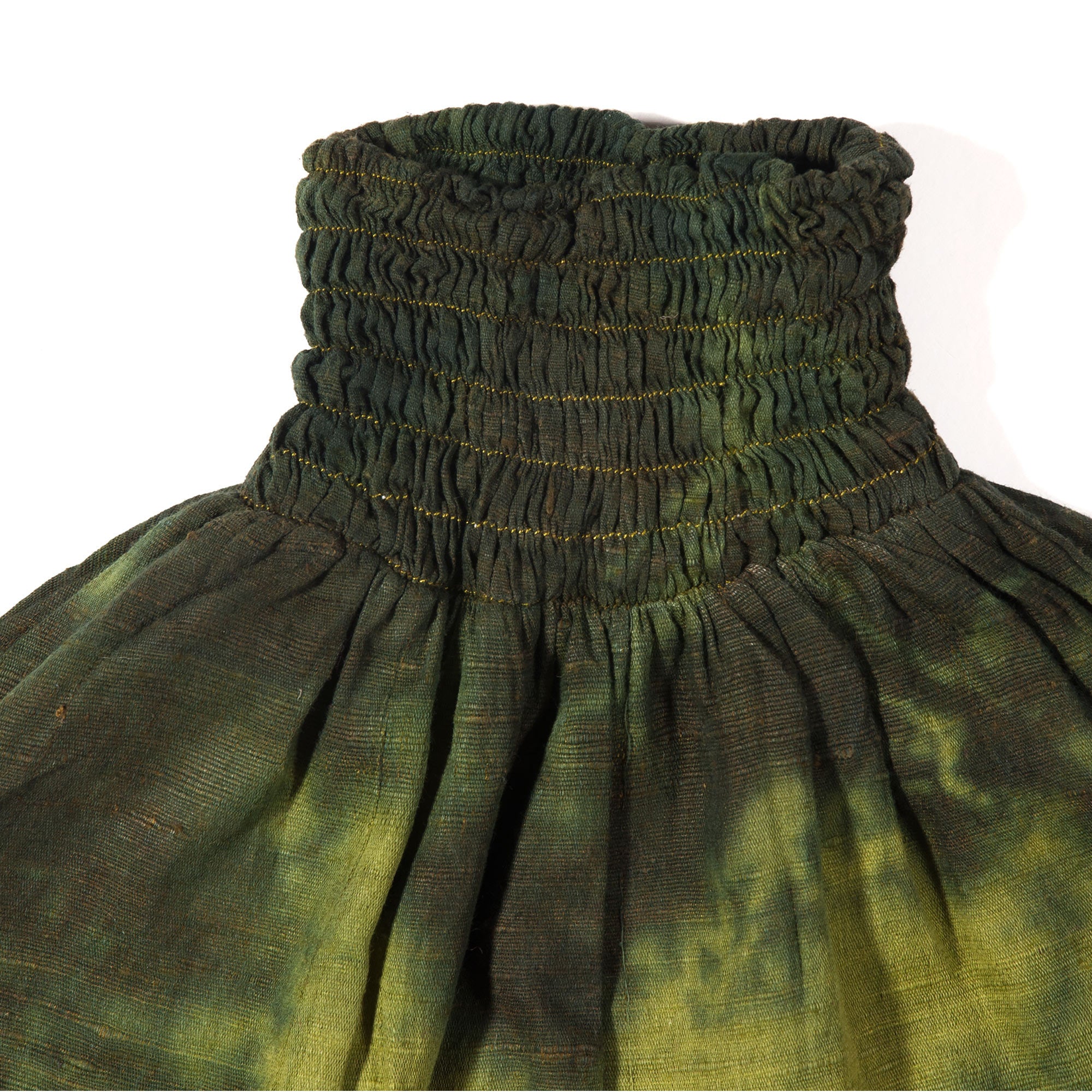 khaki green tie-dye silk / cotton camouflage trousers