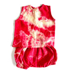 Load image into Gallery viewer, red tie-dye silk / cotton vest and pants
