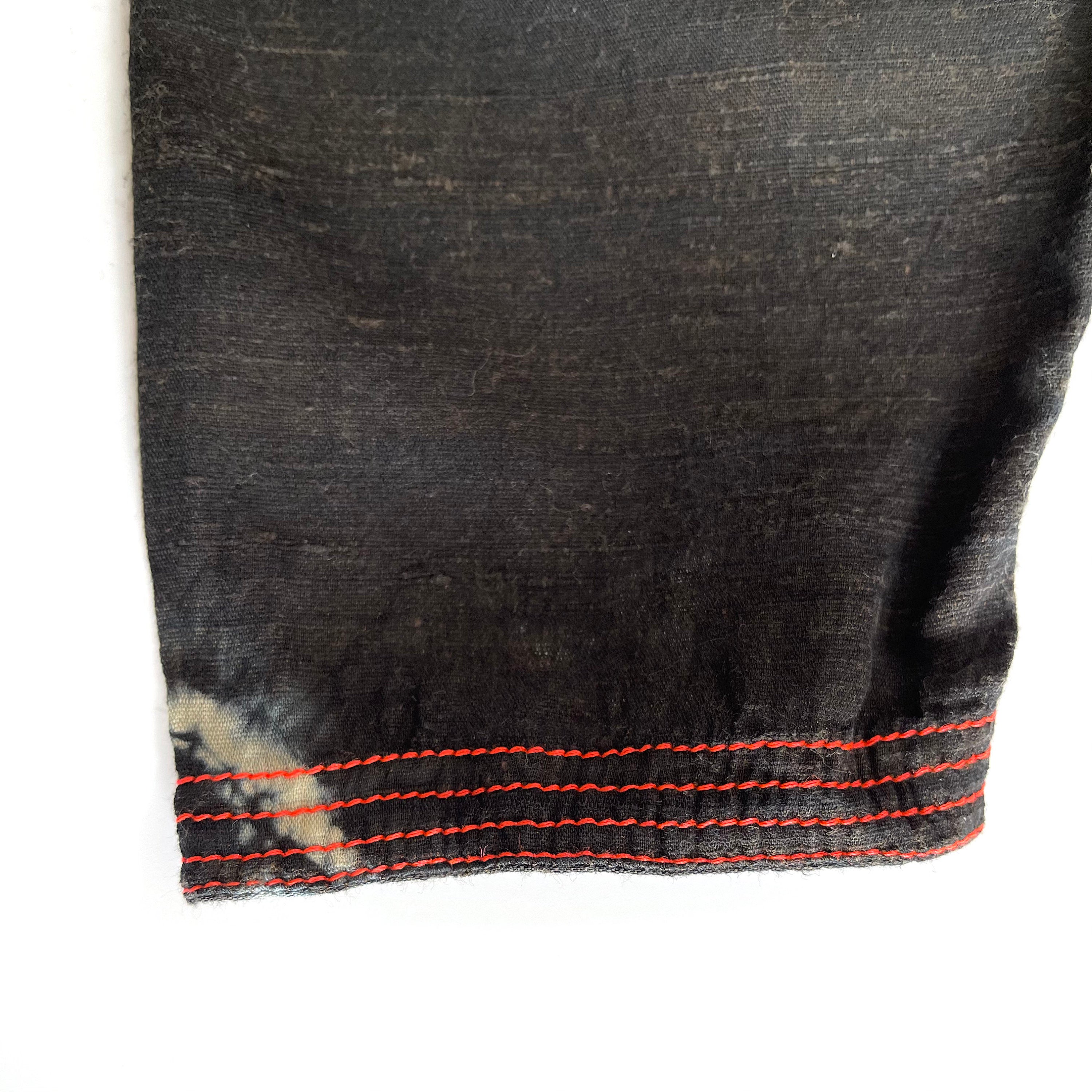 black tie-dye silk/ cotton baby dress and trouser set