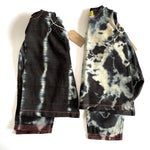 Load image into Gallery viewer, black tie-dye silk/ cotton baby dress and trouser set
